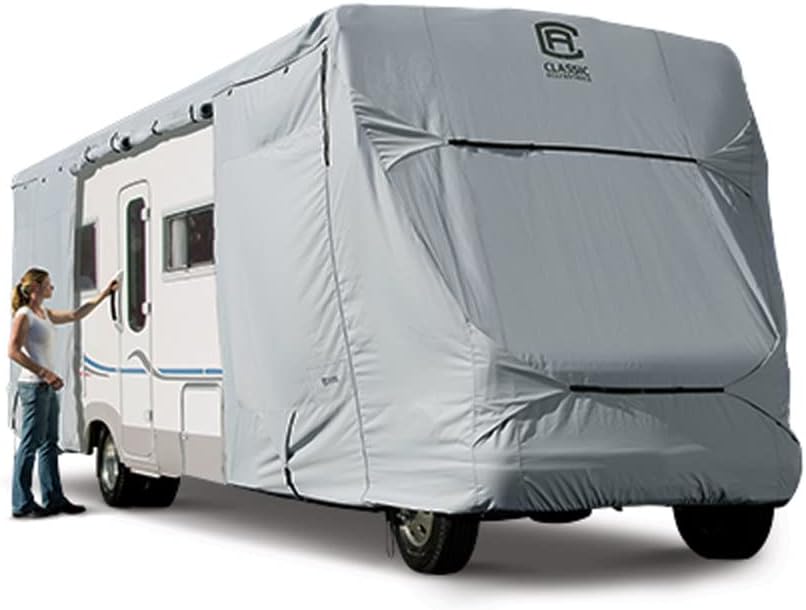 Classic Accessories Over Drive PermaPRO Class C RV Cover, Fits 32 - 35 RVs, Air Vents, Water-Repellant Top Panel, Durable, Breathable, Resists Tears and Rips, Integrated Straps and Buckles, Grey Classic Accessories Over Drive PermaPRO Class C RV Cover, Fits 32 - 35 RVs, Air Vents, Water-Repellant Top Panel, Durable, Breathable, Resists Tears and Rips, Integrated Straps and Buckles, Grey
