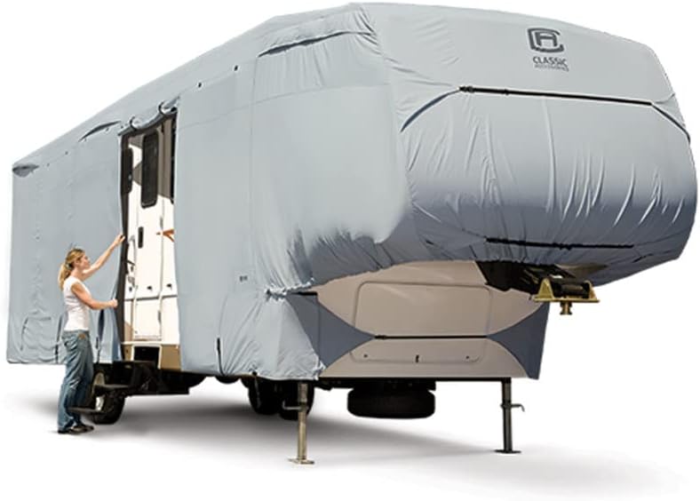 Classic Accessories Over Drive PermaPRO 5th Wheel Cover, Fits 41 - 44 RVs, Universal Camper Cover, Grey Classic Accessories Over Drive PermaPRO 5th Wheel Cover, Fits 41 - 44 RVs, Universal Camper Cover, Grey