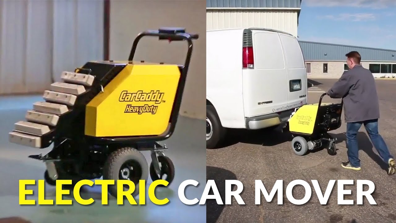 The CarCaddy Car Pusher pushes stalled cars, trucks, recreational vehicles into service garages