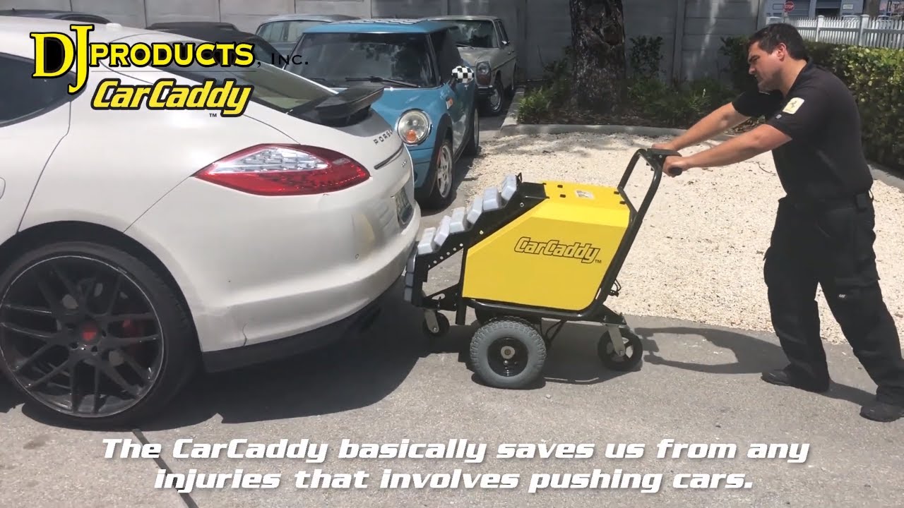 The CarCaddy Car Pusher pushes stalled cars, trucks, recreational vehicles into service garages