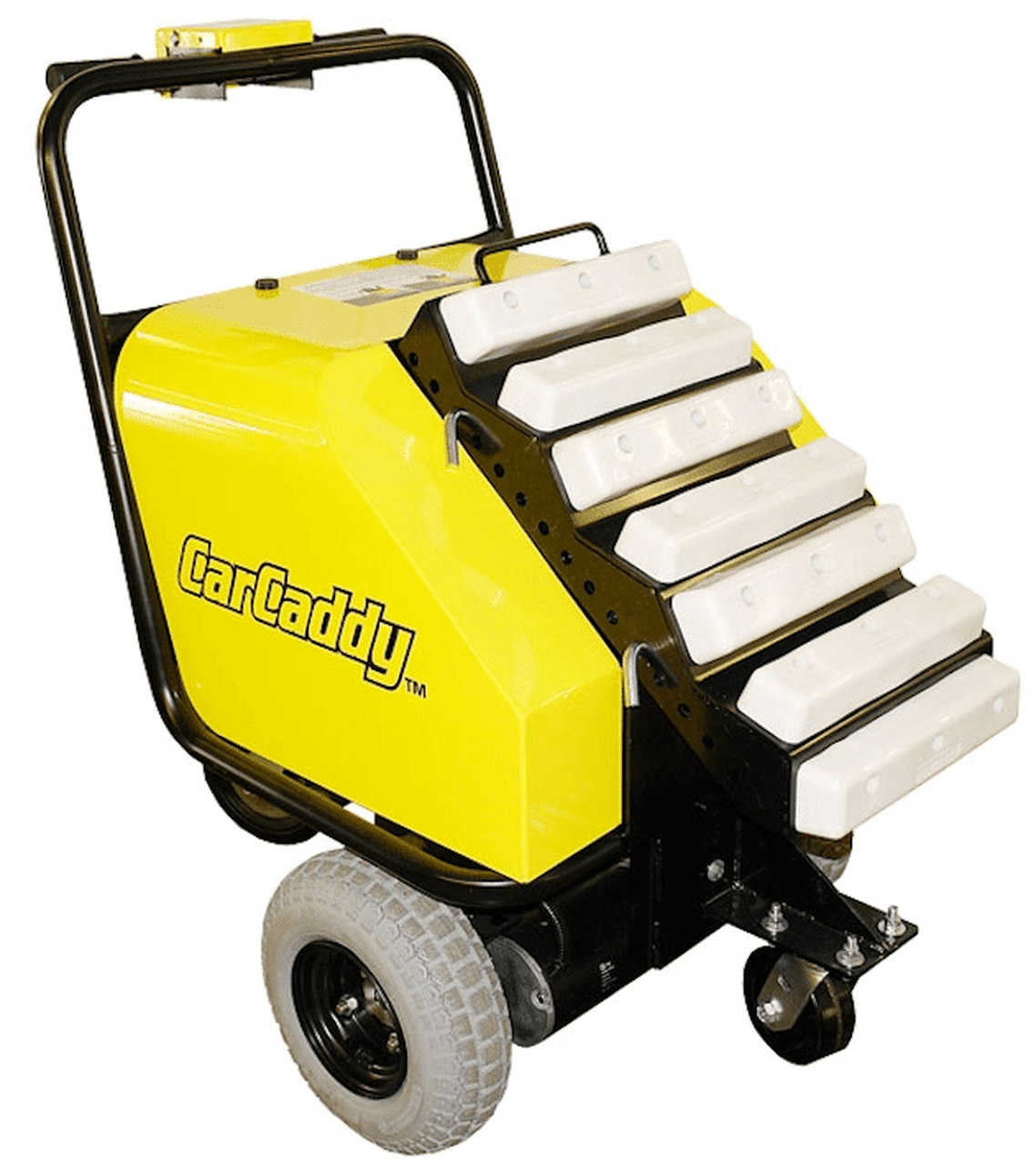 The CarCaddy Car Pusher pushes stalled cars, trucks, recreational vehicles into service garages