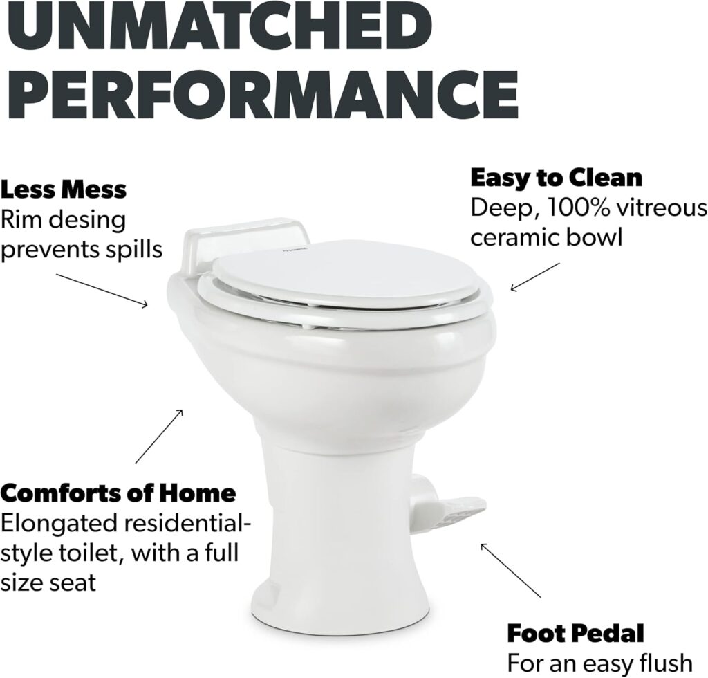 Dometic 302320081 320 Series Standard Height RV Toilet, White Dometic 302320081 320 Series Standard Height RV Toilet, White