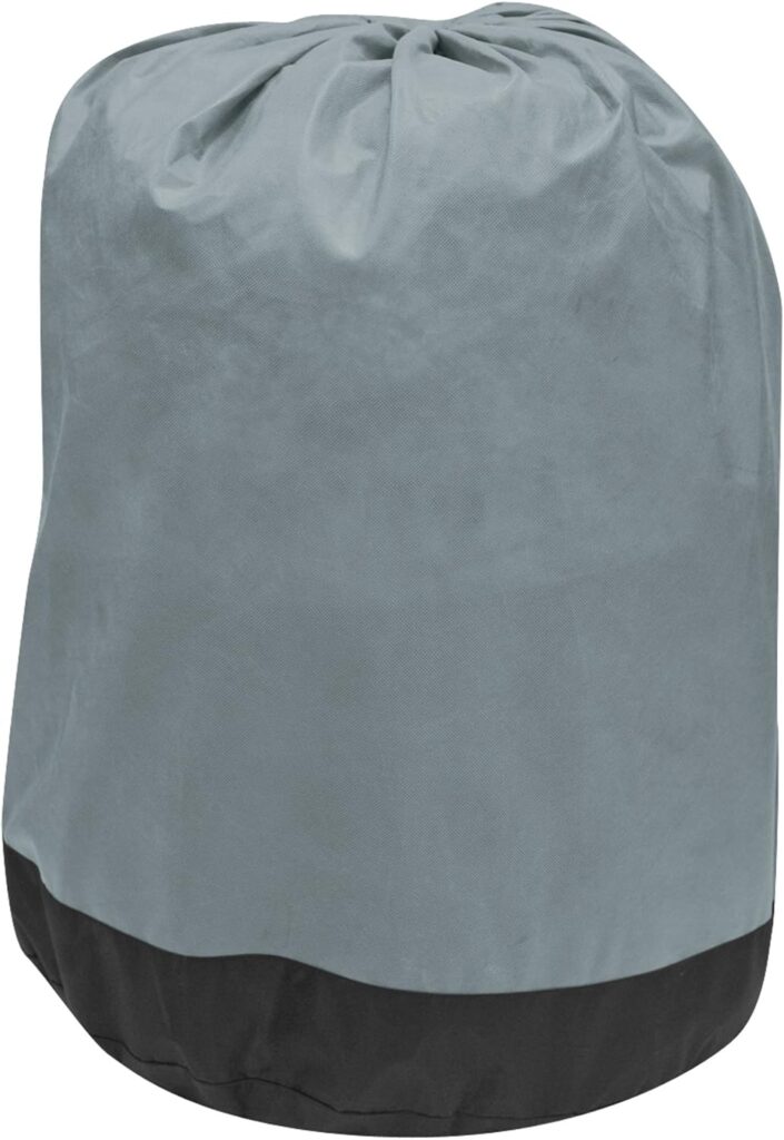 Classic Accessories Over Drive PolyPRO 3 Deluxe Class C RV Cover, Fits 23 - 26 RVs, Model 3, Air Vents, Water-Repellant Top Panel, Durable, Breathable, Resists Tears and Rips, Grey/White