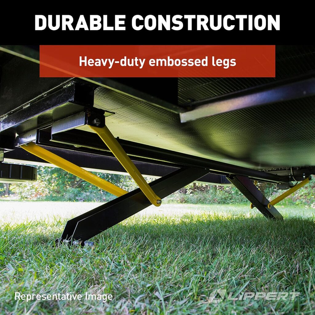 Lippert PSX1 High-Speed RV Power Stabilizer Jack System, Black Waterproof Switch Kit, Automatic Adjustment, Heavy-Gauge Powder-Coated Steel Frame, Up to 30 Extension - 298707