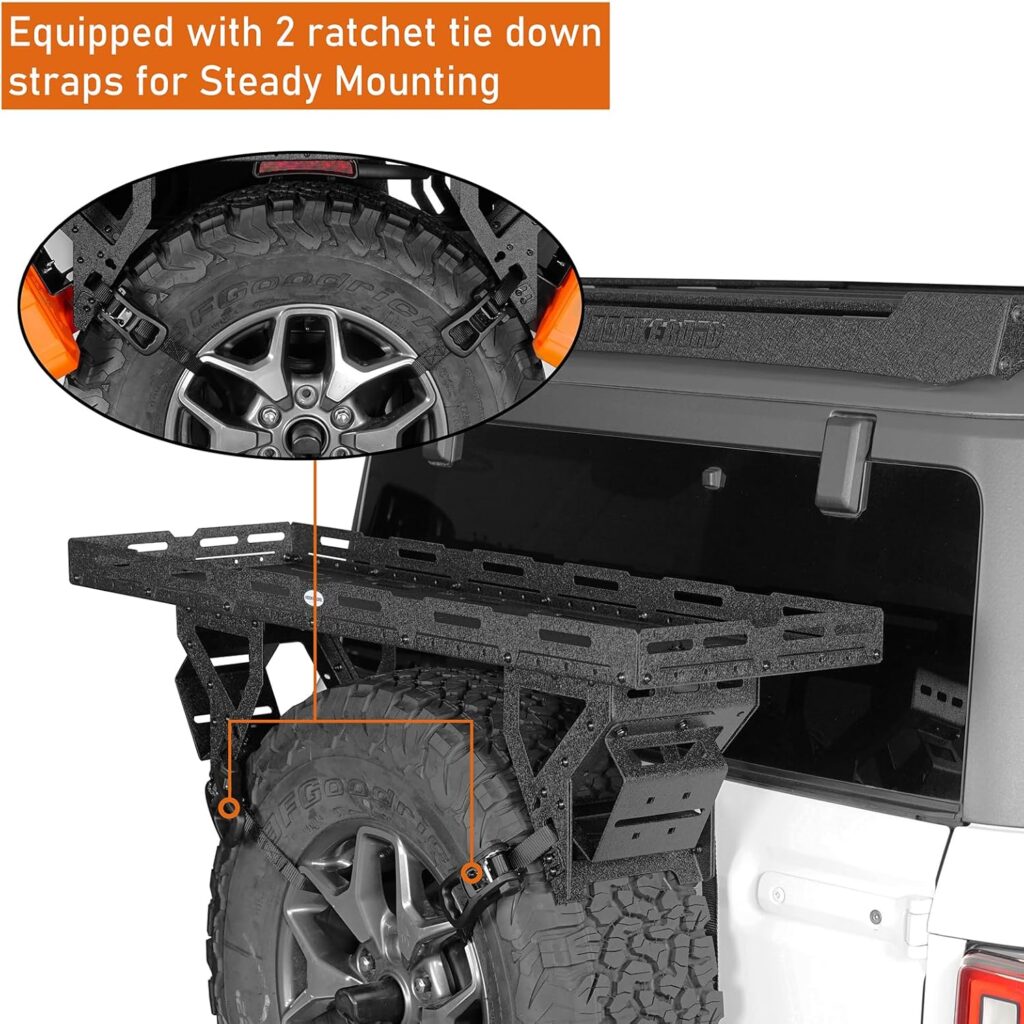 u-Box Spare Tire Utility Basket Storage Tray Fits for to Tire - Universal Fit for Jeep Wrangler/Bronco and RV, SUV, etc